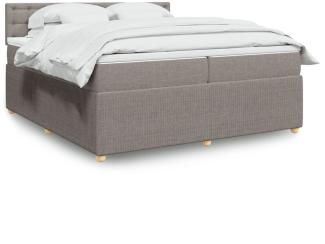 vidaXL Boxspringbett mit Matratze Taupe 200x200 cm Stoff 3289881