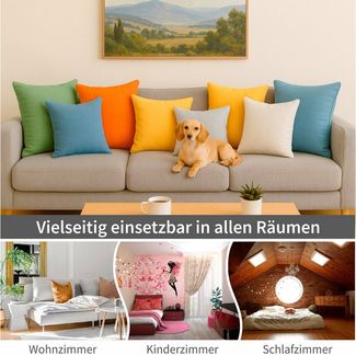 matches21 HOME & HOBBY Kissenbezüge 4er Set Kissenhülle 40x40 cm gelb pflegeleicht mit Reißverschluss, (4 Stück), Zierkissen-Bezüge einfarbig für Couch-Kissen mit Lotuseffekt