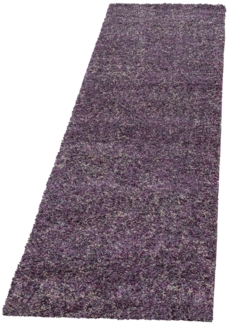 Hochflor Teppich Enrico Läufer - 60x110 cm - Lila