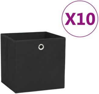 vidaXL Aufbewahrungsboxen 10 Stk. Vliesstoff 28x28x28 cm Schwarz 325189