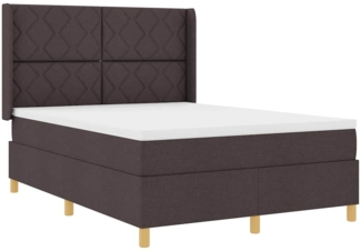 vidaXL Boxspringbett mit Matratze Dunkelbraun 140x200 cm Stoff 3341899