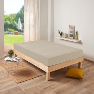 Traumschlaf Frottee Stretch Spannbettlaken, Taupe, 140 x 200 - 160 x 200 cm