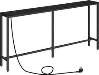 LuxusKollektion Konsolentisch Konsolentisch mit Ladestation 160 cm schwarz USB Wohnzimmer Eingang