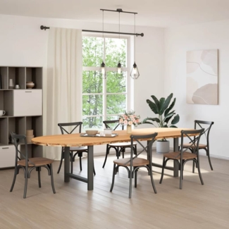 vidaXL Esstisch Hellbraun 320x120x74 cm Massivholz Eiche Oval 3328208