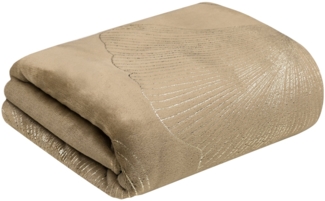 Decke Mikorfaser GINKO1 150x200 cm dunkelbeige