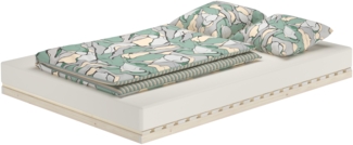Niederflurbett metallfrei 140x200 Futon metallfreier Lattenrost, Fichte unbehandelt V-60.97-14ohne Zubehör
