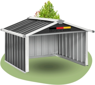 DELUKE® Mähroboter Garage aus Metall - 92x97x63cm | Dach Carport Überdachung für Rasenmäher Rasenroboter Automower Garten Mährobotergarage Regenschutz für Rasenmäher, Anthrazit