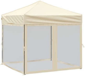 vidaXL Partyzelt Faltbar mit Seitenwänden Creme 2x2 m 93508