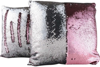 Jungengel Kissenbezug 4x Pailletten Kissenbezüge Dekokissen Couchkissen Glitzerkissen, 40x40cm, 12x Farben & Modelle, Modekissen