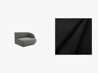 Micadoni Eckmodul Miley 1-Sitzer Boucle Schwarz Rechts