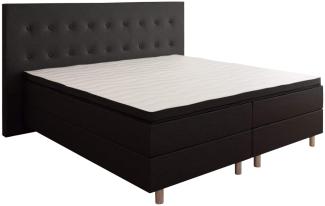 Best For You Boxspringbett Rio Barcelona Schwarz 5-Zonen mit Visco Topper H3 First Class Bett in verschiedenen Größen 200x200