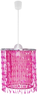 LED Hängeleuchte, Kristalle pink 22,5 cm