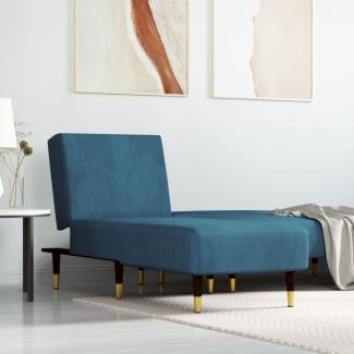 vidaXL Chaiselongue Blau Samt 352801