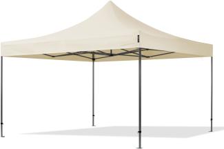 4x4 m Faltpavillon, PREMIUM Stahl 40mm, creme