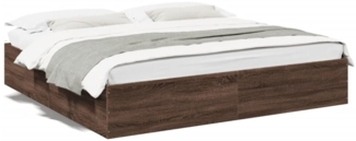vidaXL Bettgestell Braun Eichen-Optik 200x200 cm Holzwerkstoff 3280992