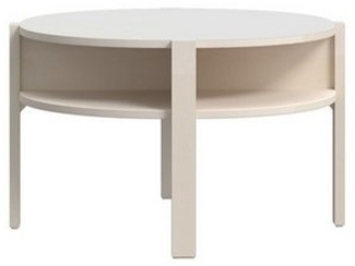 Couchtisch >BREATHTAKER< rund, 4 Fächer, Ablage, sandfarbig - 45,5x74,4cm (HxD)