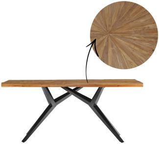 Tisch Tables & Co. Teak und Metall 220 x 100 x 76 cm Schwarz