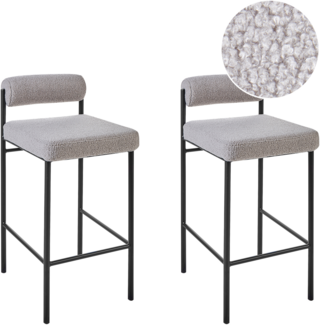 Set mit 2 Barstühlen AMAYA Bouclé Grau