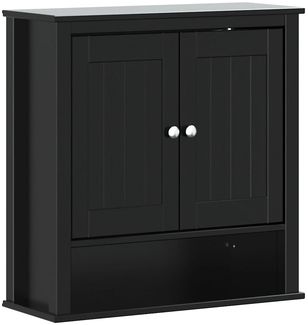 vidaXL Bad-Wandschrank BERG Schwarz 69,5x27x71,5 cm Massivholz 358551