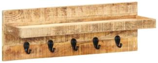 vidaXL Wandgarderobe 60 x 15 x 20 cm Raues Mango-Massivholz