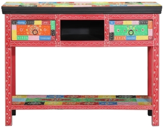 vidaXL Konsolentisch bunt 100x30x75 cm aus Massivholz Mango 4017567