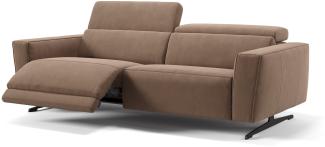 Sofanella 3-Sitzer ALESSO Stoff Sofa Stoffcouch in Hellbraun S: 190 Breite x 108 Tiefe