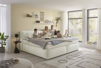 ED EXCITING DESIGN Boxspringbett Sandon 180x200 / 240x200 - Familienbett Pixie (Komplettbett inkl. Matratze und Topper, Bett inkl. Matratze & Topper), Wählbar in 180x200/240x200 cm, Duo-Matratze, H3/H4, 70 cm Höhe