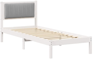 vidaXL Bettgestell mit gepolstertem Kopfteil Hellgrau 80 x 200 cm 878293