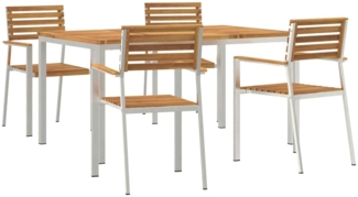 vidaXL Garten Essgruppe 5 pcs Braun Massives Akazienholz & Edelstahl 3334775