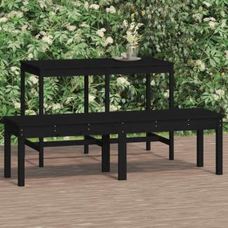 vidaXL Gartenbank 2-Sitzer Schwarz 159,5x44x45 cm Massivholz Kiefer 824015