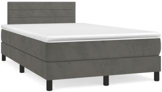 vidaXL Boxspringbett mit Matratze Dunkelgrau 120x190 cm Samt 3269844