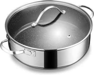 BEZIA Schmorpfanne 28cm Induktion mit Deckel 5,1l Edelstahl beschichtet