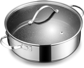 BEZIA Schmorpfanne 28cm Induktion mit Deckel 5,1l Edelstahl beschichtet