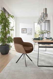 Musterring Esszimmerstuhl Tavia (Set, 2 St), Stativgestell Eisen schwarz, Drehfunktion optional, diverse Farben