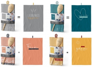 Geschirrtuch mit Kochlöffel Geschenk Set La Vida Das gönn ich mir 306354