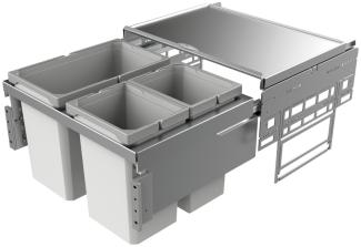 Abfallsorter Cox® Base 360 S/600-3 ohne Biodeckel, hellgrau / 60 cm Schrankbreite / Abfalleimer / Abfallsammler / Mülleimer