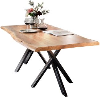 Tisch 220x100 Akazie Stahl Holztisch Esstisch Speisetisch Küchentisch Esszimmer