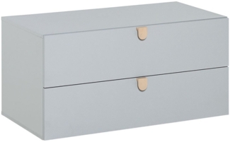 CaliCosy 'STIGE' Graue Kommode mit 2 Schubladen und Holzgriffen - Grau