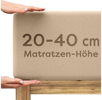 Wolkenfeld Spannbettlaken Boxspringbett Bettlaken - Spannbetttuch für Matratzen bis 40cm, Jersey, Gummizug: rundum, (1 Stück), Elastisch & Rutschfest: 90x200, 140x200, 160x200, 180x200 & Übergrößen