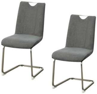 HTI-Living Freischwinger Schwingstuhl Antikanthrazit/Grau 2er Set Emrys (Set, 2 St), Esszimmerstuhl Küchenstuhl Besucherstuhl