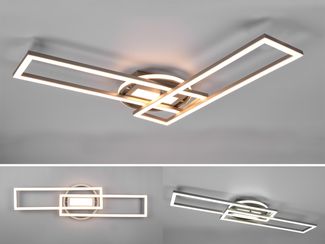 Reality Leuchten LED Deckenleuchte Twister nickel