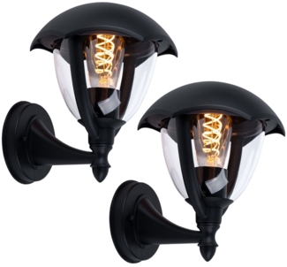 2er Set Wandleuchte, Aluminium, schwarz, H 23,8 cm