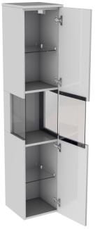 Lanzet Hochschrank Vitrine 30 cm, rechts, Weiß