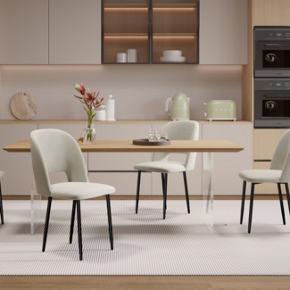 HawthyHome Esszimmerstuhl 2er Set Küchenstuhl Polsterstuhl Wohnzimmerstuhl mit Metallfuß (2 St)