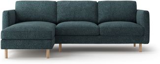 Micadoni Ecksofa Eden Groß 3-Sitzer Links Strukturierter Stoff Grün Blau Melange