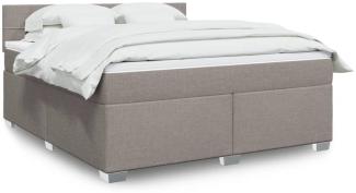 Boxspringbett mit Matratze, Stoff, Viereckige, grauer Fuß, Taupe, 180x200 cm, true