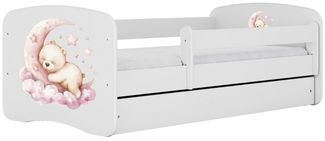 Raumhirsch Furniture Kinderbett 70x140, 80x160, 80x180 cm - Komplettset mit Schublade (Bett für Mädchen, Einzelbett Kinder 2–12, mit Rausfallschutz & Lattenrost), verschiedene Farben & Designs