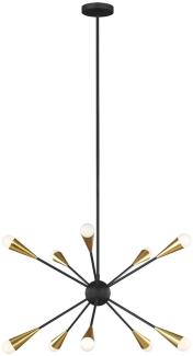 Elstead Lighting Jax 10-Light Kronleuchter Schwarz Gold 10-flammig G9 3000K