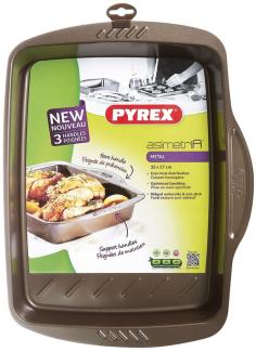 Backform Pyrex Asimetria rechteckig Schwarz 35 x 27 cm Metall (6 Stück)