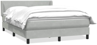 vidaXL Boxspringbett mit Matratze Hellgrau 140x210 cm Samt 3317943
